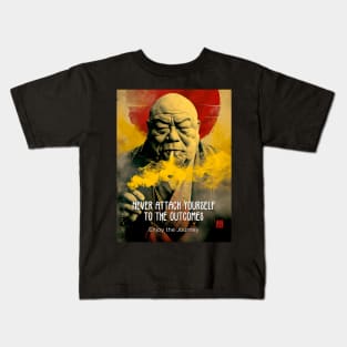 Puff Sumo: Never Attach Yourself to the Outcomes on a Dark Background Kids T-Shirt